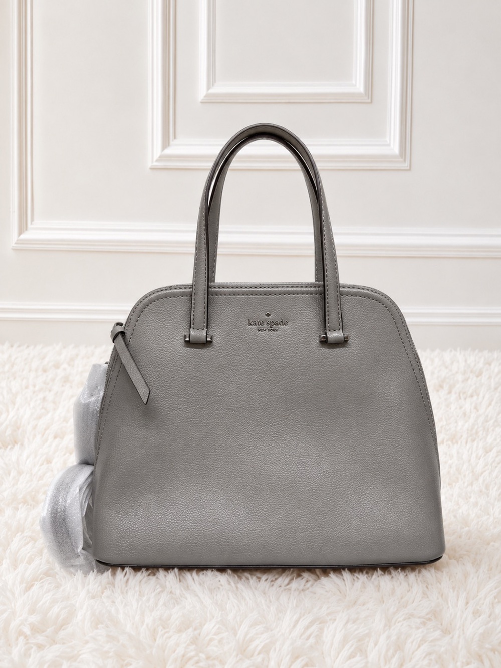 Kate Spade New York Gray Dome Satchel Crossbody Bag NWOT